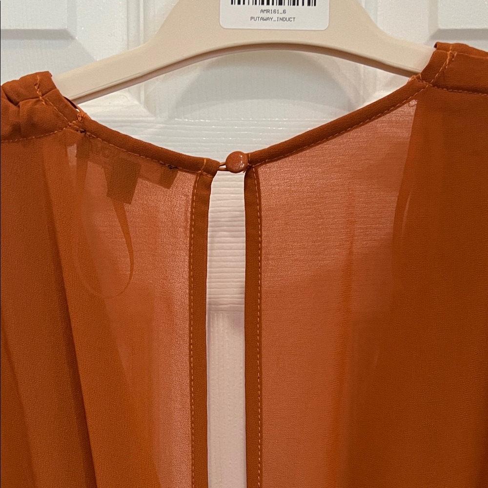 Fashion Nova Ruched Sleeve Rust Sienna Dress - Picture 6 of 9